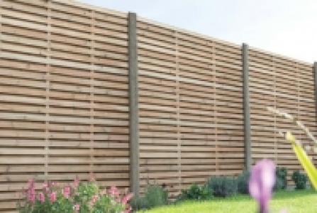 Forest Garden Contemporary Double Slatted Fence Panel - 6ft
