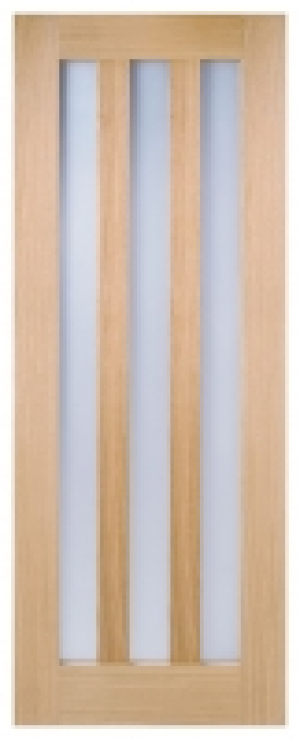 Wickes  LPD Internal Utah 3 Lite Pre-Finished Solid Oak Core Door - 