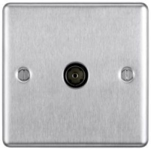BG Screwed Raised Plate Single Socket For Tv Or Fm Co-Axial