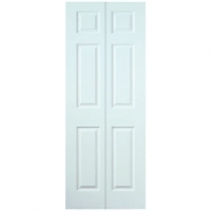 Wickes  Wickes Lincoln White Grained Moulded 6 Panel Internal Bi-Fol