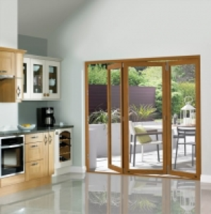 Wickes  Wickes Eden Oak Veneer Folding Patio Doorset 6ft Wide Revers