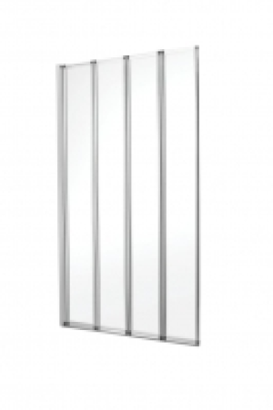 Wickes Silver Effect Frame 4 Fold Bath Screen - 1400 x 840mm