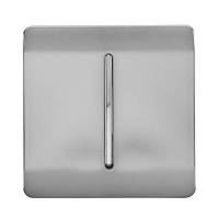 Homebase Plastic Trendi Switch Single Light Switch - Stainless Steel