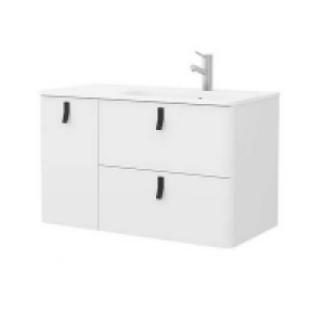 Mdf / Solid Surface / Steel Bathstore Sketch 900 Left Hand Inset Basin and Unit - Matt W