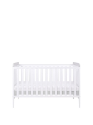 LittleWoods Tutti Bambini Rio Cot Bed with Cot Top Changer & Mattress - White/Dove Gre