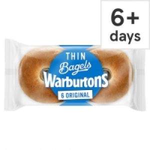 Tesco  Warburtons Thin Bagels Plain 6 Pack