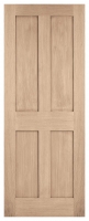 Wickes  LPD Internal London 4 Panel Unfinished Oak FD30 Fire Door - 