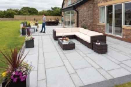 Marshalls Granite Eclipse Textured Light Grey Paving Slab Mi