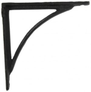 Tapered Arch Black Shelving Bracket - 200 x 200mm
