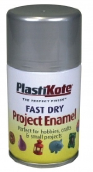 Wickes  Plastikote Fast Dry Enamel Aerosol Spray - Aluminium 100ml