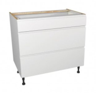 Wickes Madison White Gloss Handleless Drawer Unit - 900mm (P