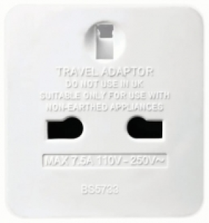 Wickes  Masterplug Travel Adaptor Twin Pack - Uk to Europe 7.5A