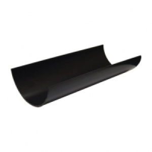 Wickes  FloPlast 112mm Round Line Gutter Length - Black 2m