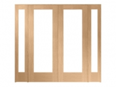 Wickes  Wickes Oxford Fully Glazed Oak Internal Room Divider 2 x 762