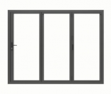 Jci Aluminium Bi-fold Door Set Grey Right Opening 2090 x 239