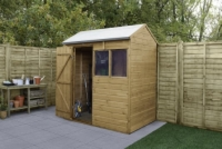 Forest Garden 6 x 4ft Reverse Apex Shiplap Dip Treated Shed