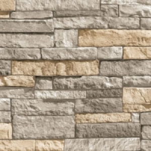 Wickes  Superfresco Easy Ledgestone Grey/Terracotta Decorative Wallp