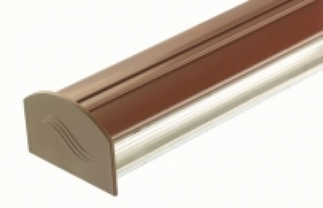 Aluminium Glazing Bar Base and PVC Cap - Brown 6m