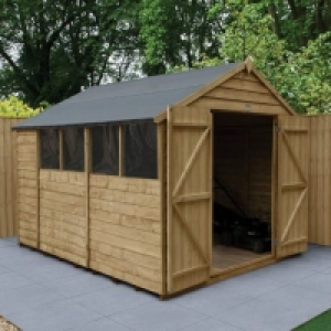 Forest Garden 10 x 8ft Double Door Overlap Apex Pressure Tre