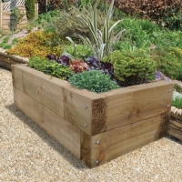 Wickes  Forest Garden Sleepers Raised Bed - 400mm x 1.3m