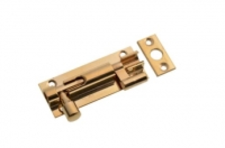 Wickes Necked Barrel Bolt - Polished Brass 63mm