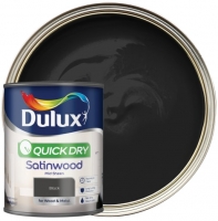 Wickes  Dulux Quick Dry Satinwood Paint - Black - 750ml