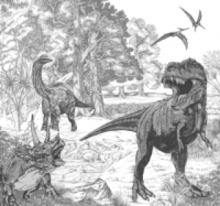 Dinosaur Sketch Wall Mural 3m x 2.8m
