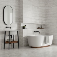 Wickes  Wickes Callika Mist Grey Porcelain Wall & Floor Tile - 600 x
