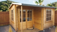 Wickes  Shire Ringwood 12 x 18ft Double Door Log Cabin including Cov