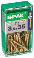Wickes  Spax Pz Countersunk Zinc Yellow Screws - 3.5 X 35mm Pack Of 