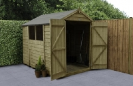 Forest Garden 8 x 6ft Apex Overlap Pressure Treated Double D