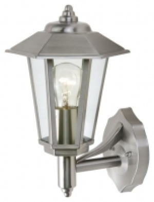 Wickes  Lutec Grosvenor Stainless Steel 6 Sided Lantern Wall Light