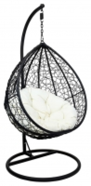 Charles Bentley Rattan Garden Swing Chair - Black