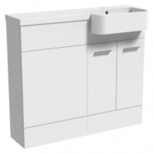 Wickes Geneva Grey P-Shaped Right Hand Freestanding Vanity &