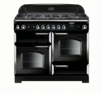 Rangemaster Classic 110cm Natural Gas Range Cooker - Black w