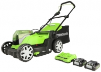 Wickes  Greenworks Cordless Lawn Mower 48V with 2 x 24V 2Ah Batterie