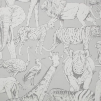 Wickes  Superfresco Easy Jungle Animals Grey Wallpaper 10m