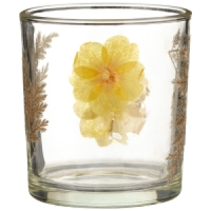 Dried Flowers Tealight Holder - Yellow £1.50