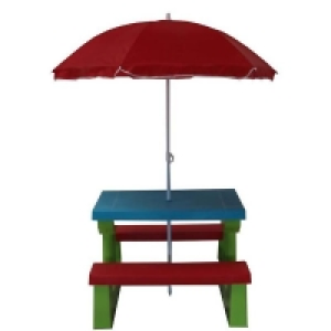 Self Assembly Required Kids Bench with Multicoloured Parasol