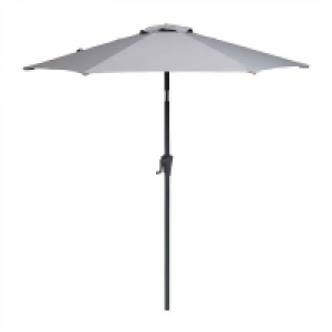 Homebase Yes 2.1m Crank & Tilt Parasol Light Grey - Dia. 38mm