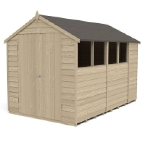 Installation Service Included Forest 10 x 6ft Overlap Pressure Treated Apex Shed - Double