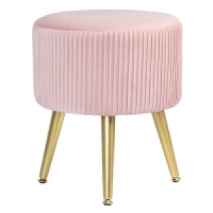 No Assembly Required Pearl Pleated Stool - Blush