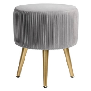 No Assembly Required Pearl Pleated Stool - Grey
