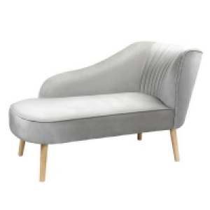 Self Assembly Required Lara Luxury Velvet Chaise Longue - Silver