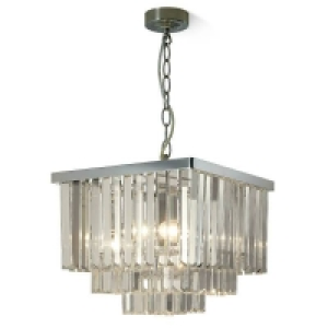 Homebase 24cm Belgrave 3 Light Crystal Ceiling Light - Polished Chrome