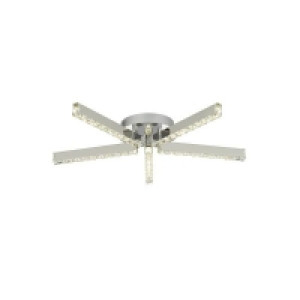 Mild Steel, Glass, Stainless Steel Elliston 5 Arm Crystal LED Pendant Light - Chrome