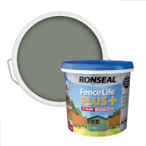 Homebase Water Based Ronseal Fence Life Plus Paint Sage - 5L