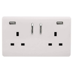 Trendi Switch 2 Gang 13Amp Double Socket and 2 USB Ports - W £14.95