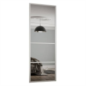 Aluminium & Glass Ellipse Sliding Wardrobe Door 4 Panel Mirror with Aluminium