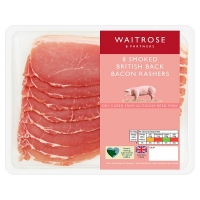 Waitrose  Waitrose 8 Dry Cured Smoked Back Bacon Rashers